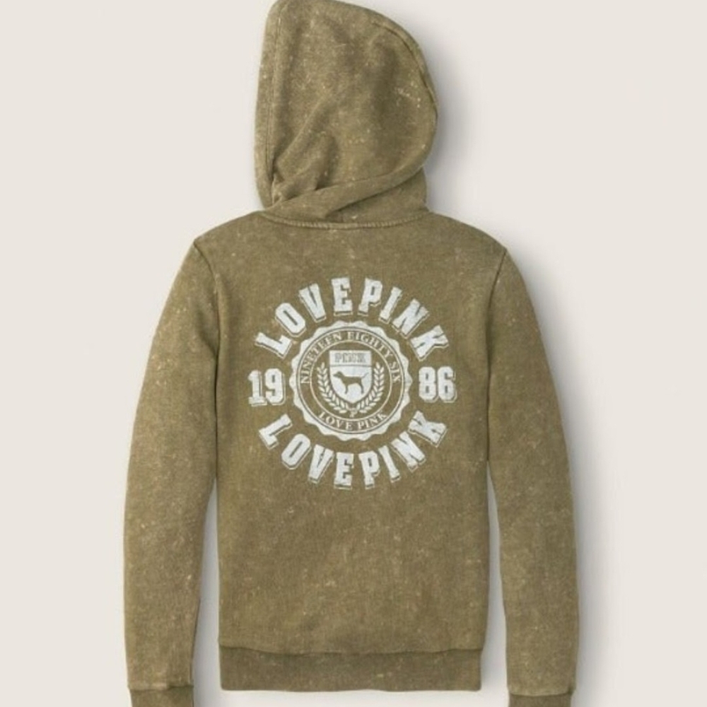 PINK Victoria's Secret Olive Hoodie - Picture 2 of 2